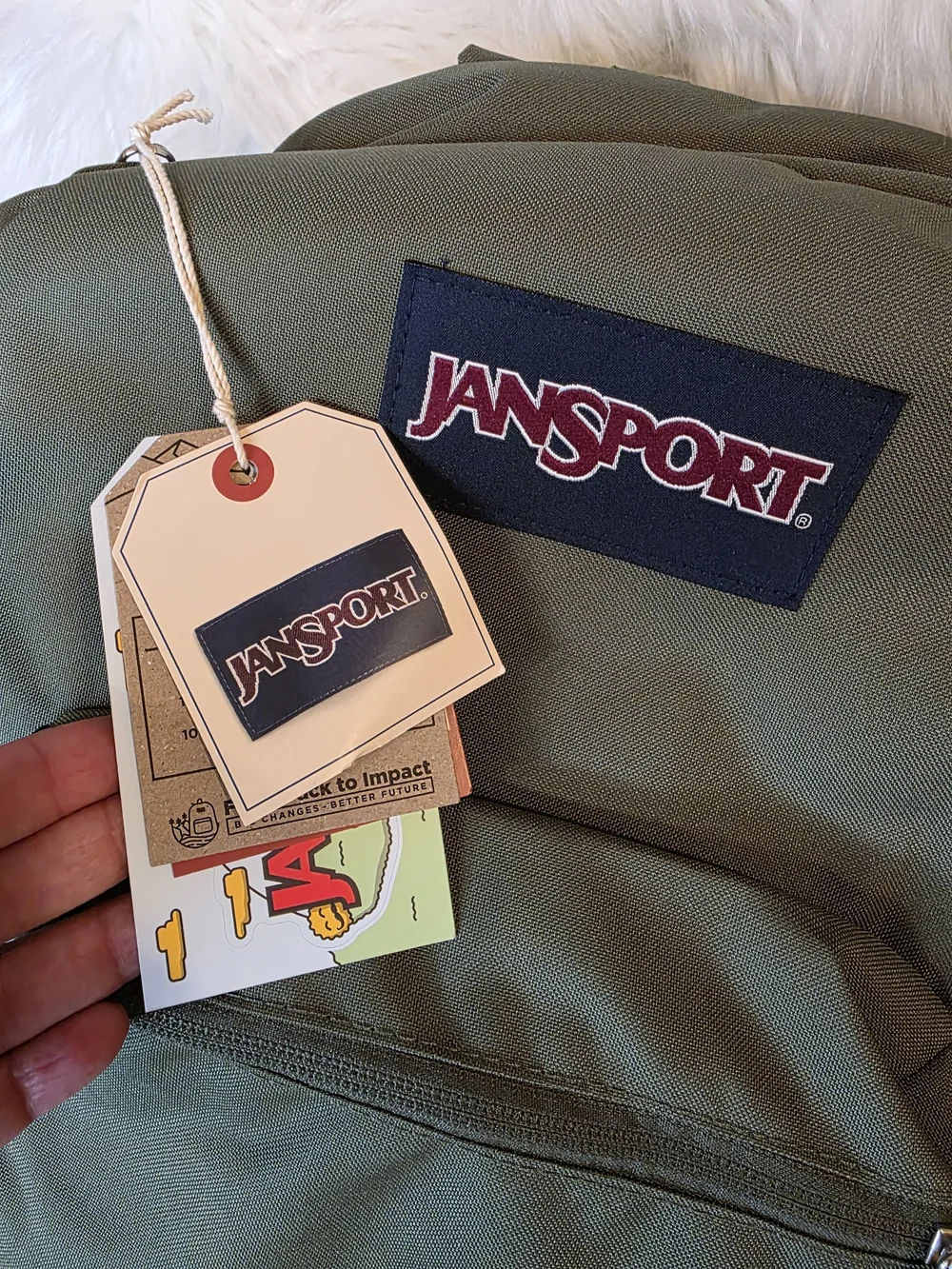 NWT JANSPORT CROSS TOWN PLUS CARGO GREEN BACKPACK